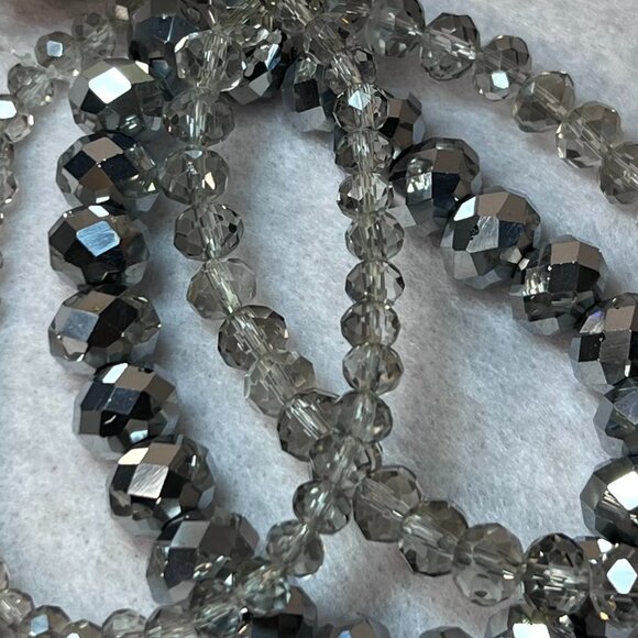 3 Strand Sparkle Silver & Gray Bracelets - Picture 2 of 3